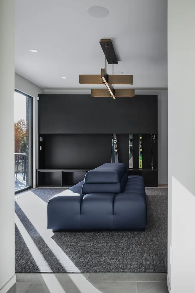 Ski room with custom lockers, boot storage and bench seating
